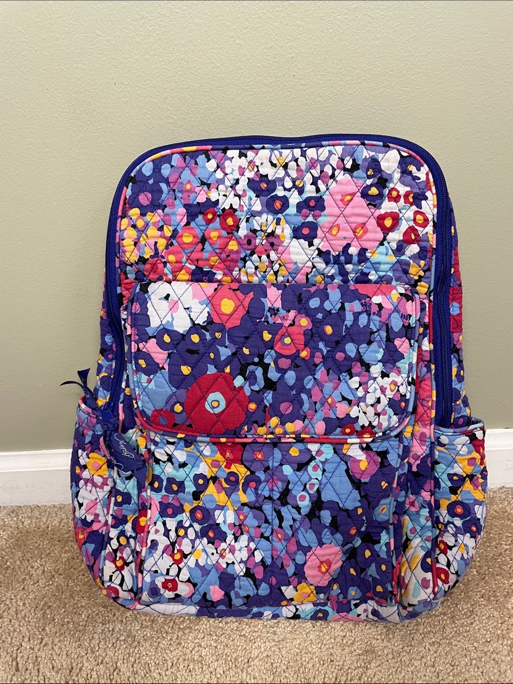 Vera Bradley Quilted Floral Multicolor Multipocket Backpack